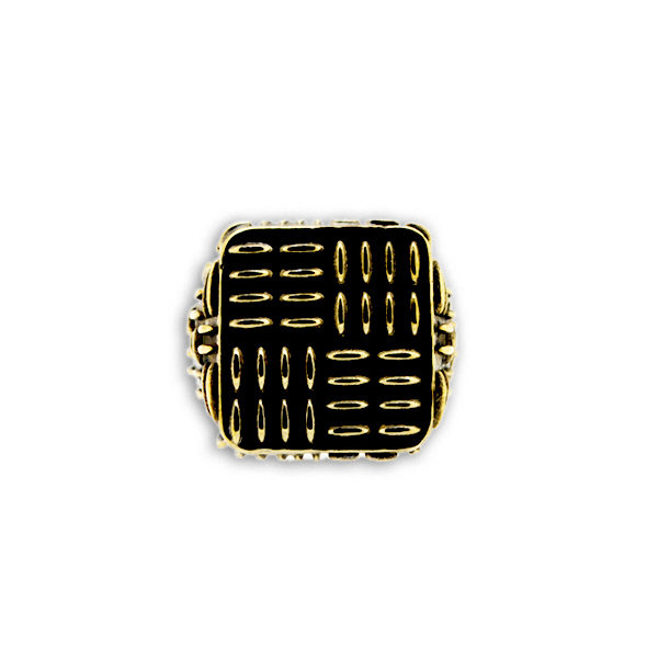 Anello Mandorlato Quadrato in Bronzo e Argento 925 - immagine 2