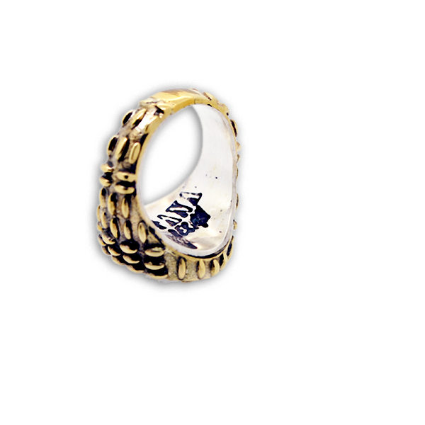 Anello Ovale  Mandorlato in Bronzo e Argento 925 - immagine 2