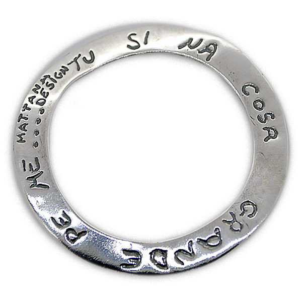 Pendente Cerchi Incisi Large Argento - immagine 3