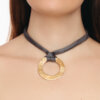 Pendente Cerchi Incisi Small in Bronzo - immagine 2