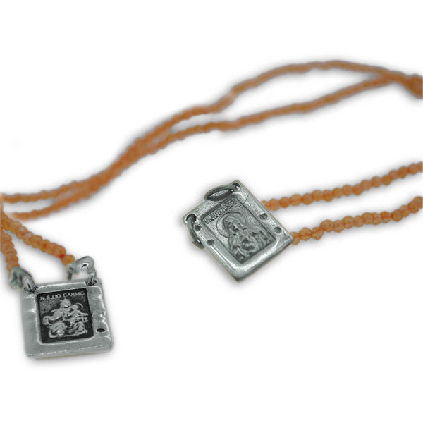 Scapolare Sacro con Pietra Citrino in Argento 925 o Bronzo