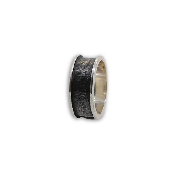 Anello Fascia Bordata in Argento 925 Large - immagine 2