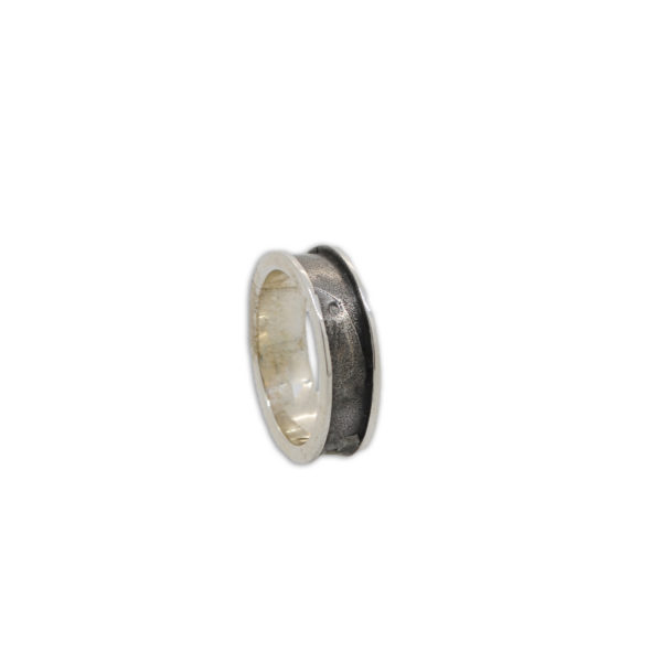 Anello Fascia Bordata in Argento 925 Small - immagine 3