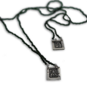 Scapolare Sacro con Agata Verde in Argento 925 o Bronzo