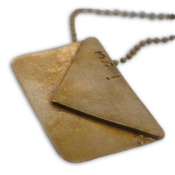 Pendente "Busta da Lettera" in Argento 925 o Bronzo con Catenina - immagine 2