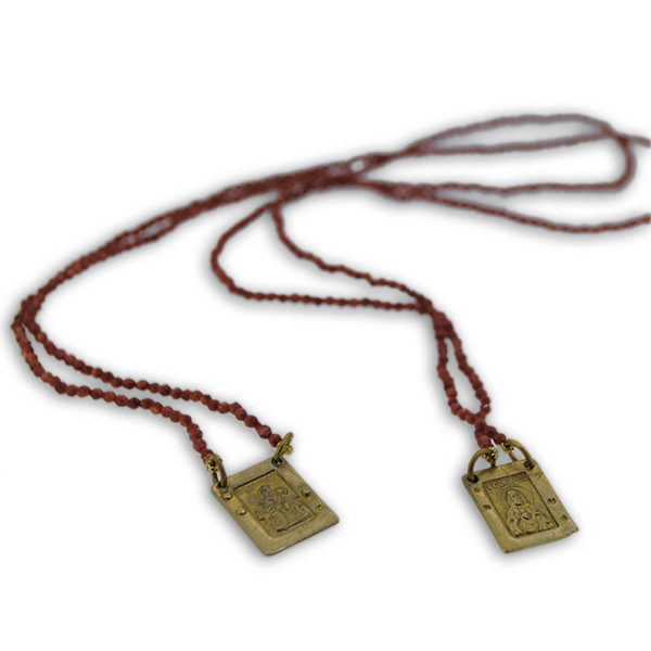 Scapolare Sacro in Argento 925 o Bronzo con Occhio di Tigre - immagine 2