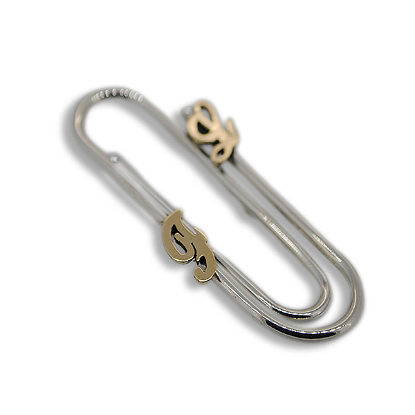 Fermasoldi "Wire" in Argento 925 con Doppia Iiniziale in Bronzo o Argento - immagine 2