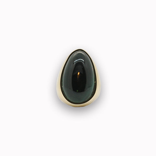 Anello Goccia "IDRO" Verde in Bronzo e Argento 925 - immagine 2