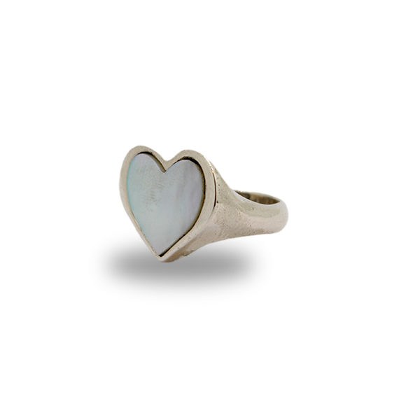 Anello Cuore in Argento 925 e Madreperla - immagine 3