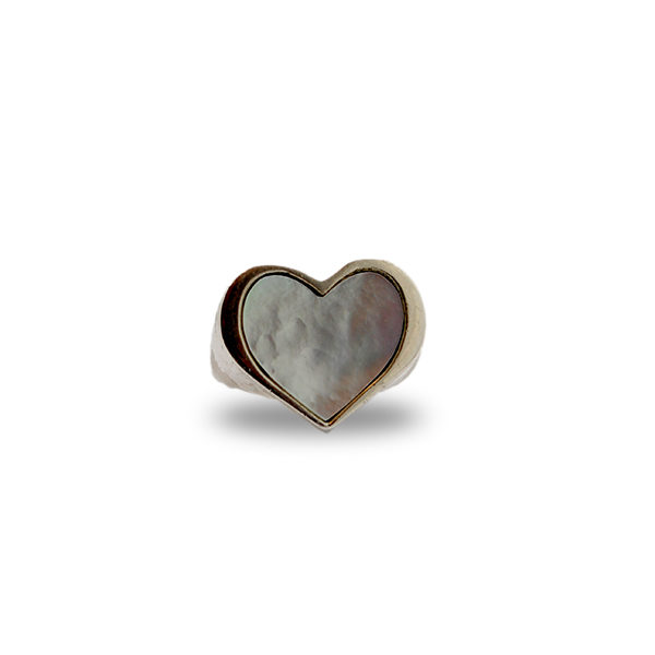 Anello Cuore in Argento 925 e Madreperla - immagine 2