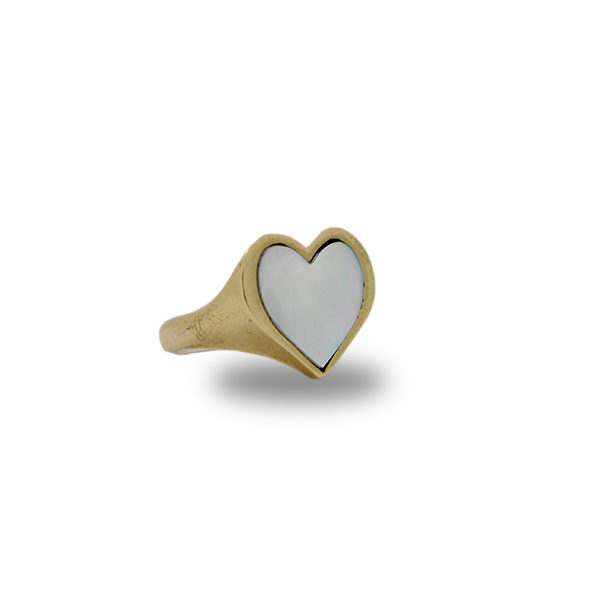 Anello Cuore in Bronzo - Argento 925 e Madreperla - immagine 2