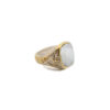 anello artigianale bronzo chevalet madreperla deco rettangolare-napoli