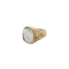 anello artigianale bronzo chevalet madreperla deco rettangolare-napoli