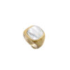 anello artigianale bronzo chevalet madreperla rettangolare-napoli