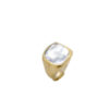 anello artigianale bronzo chevalet madreperla rettangolare napoli