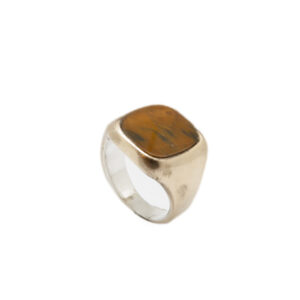 matta design bi-metal chevalet quadratodeco occhio di tigre in bronzo