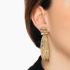 Orecchini drappo rettangolari in bronzo con snodo Large - immagine 5