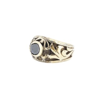 mattana-design-bimetal-anello-barocco-con-pietra-nera